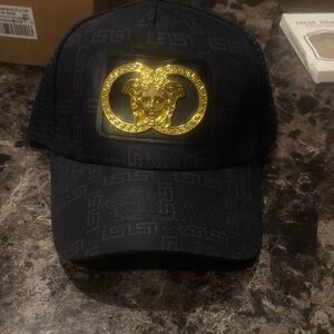 Versace Men's Hat with Gold Medusa Emblem
